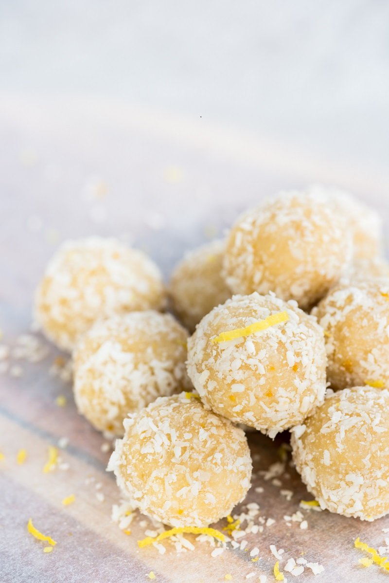 Lemon Coconut Ball Recipe #vegan #glutenfree #fatbomb | Spud.ca