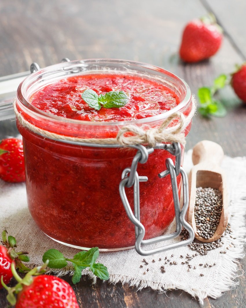 Strawberry Chia Fridge Jam Recipe #vegan