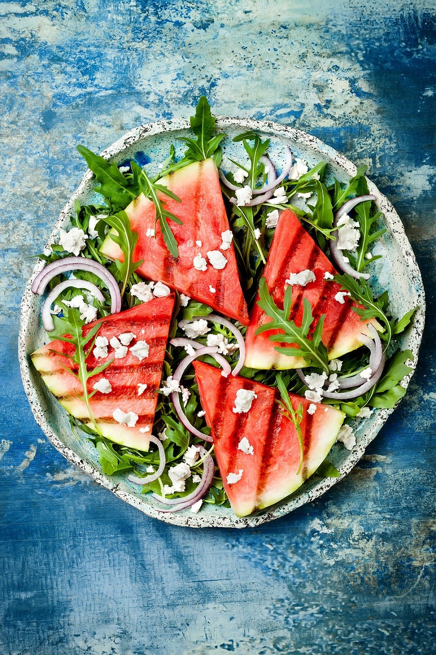 Easy + Refreshing Grilled Watermelon Arugula Salad 