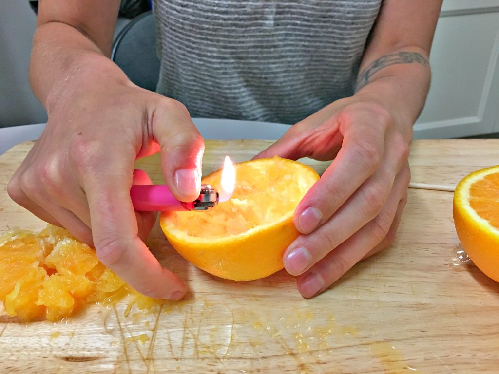 DIY ORANGE CANDLEs