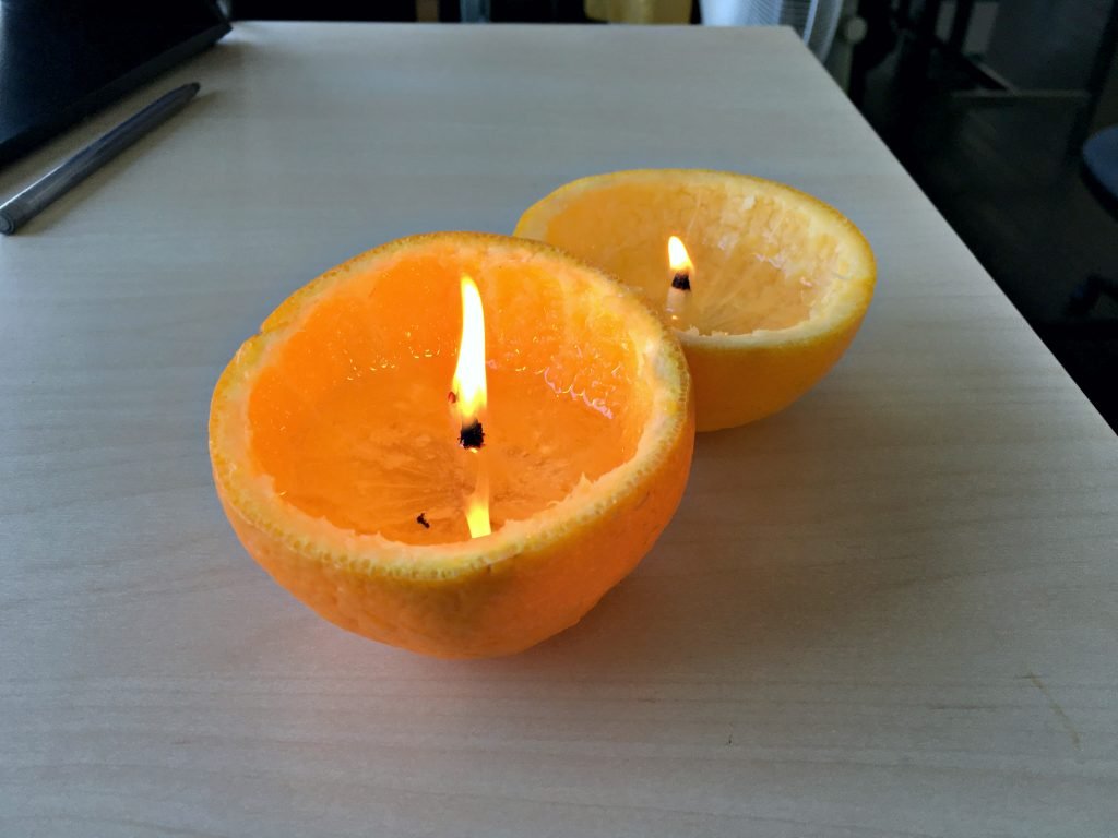 DIY orange candles