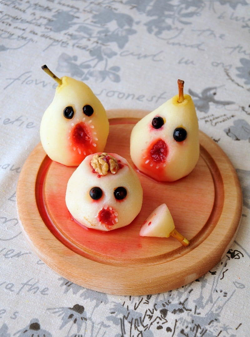 Spooky Poached Pears are perfect for Halloween! 