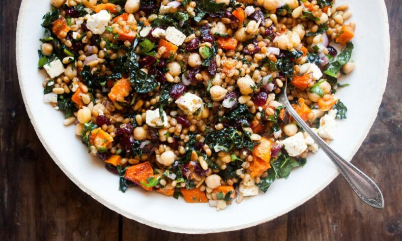 wheat berry chickpea salad