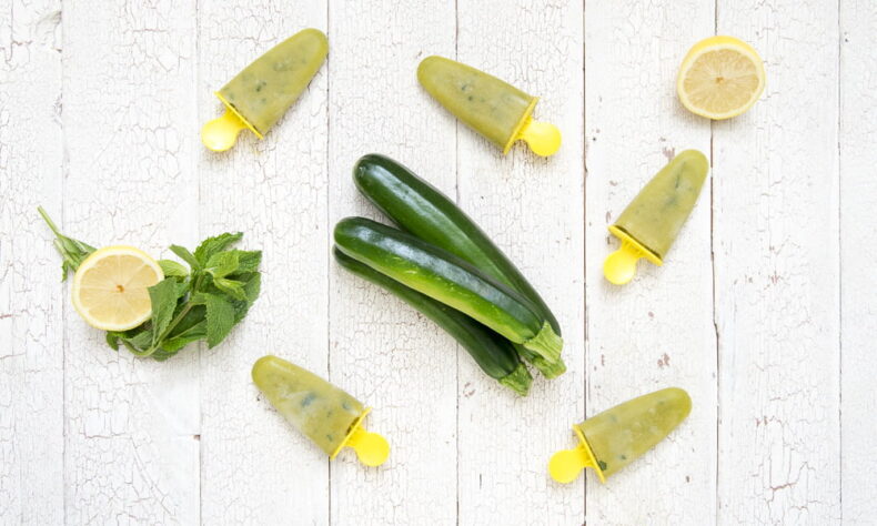 Zucchini Mint Lemonade Ice Pops