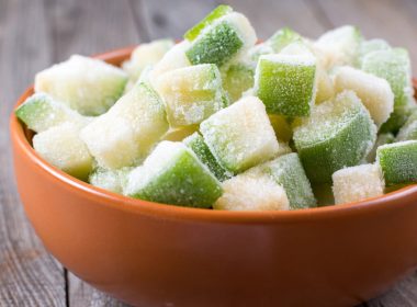 frozen zucchini in bowl