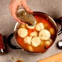 THIS VEGAN SAUSAGE STEW (WITH DUMPLINGS!) WILL GET YOU IN THE FALL MOOD