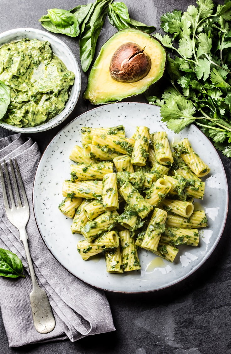 avocado with mac and cheese