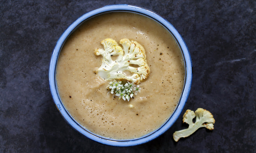 CREAMY CAULIFLOWER SOUP FROM OUR RESIDENT VEGAN