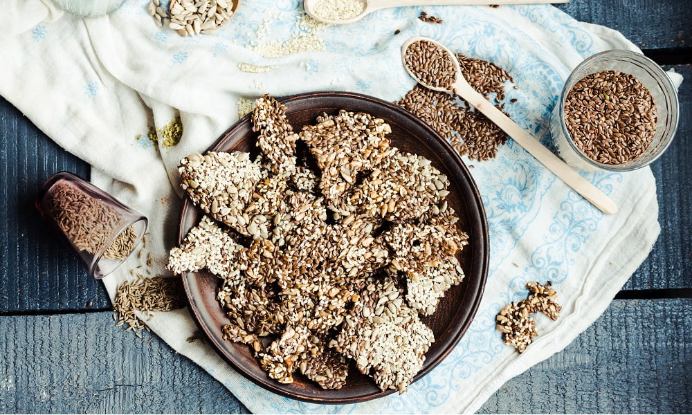 EASY HOMEMADE VEGAN SEED CRACKERS (GLUTEN-FREE + KETO)