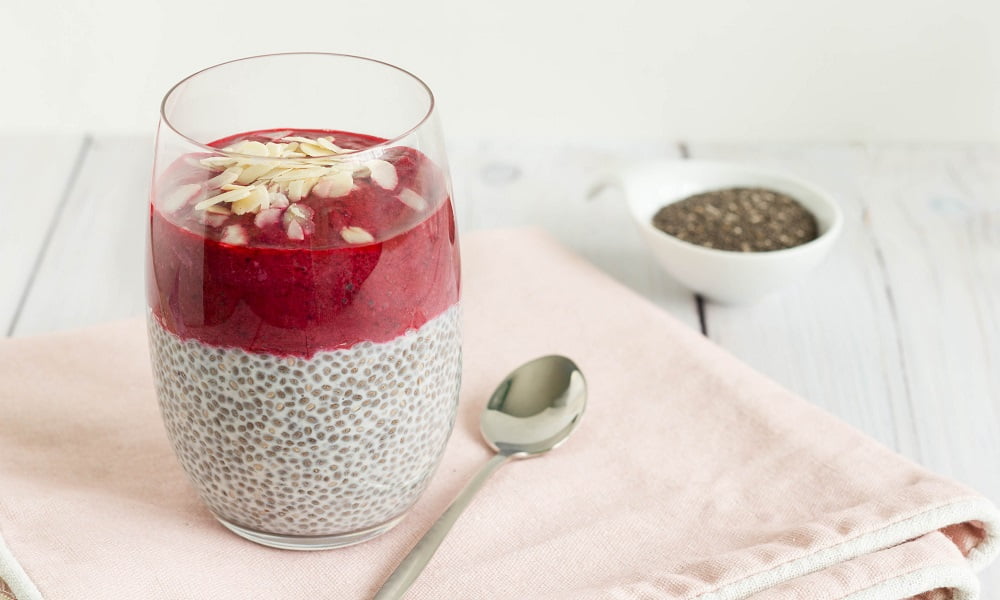 EASY STRAWBERRY RHUBARB CHIA PUDDING