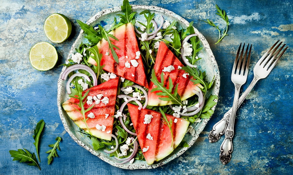 EASY + REFRESHING GRILLED WATERMELON ARUGULA SALAD