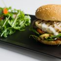 GRILLED VEGETABLE AND HALLOUMI BURGER