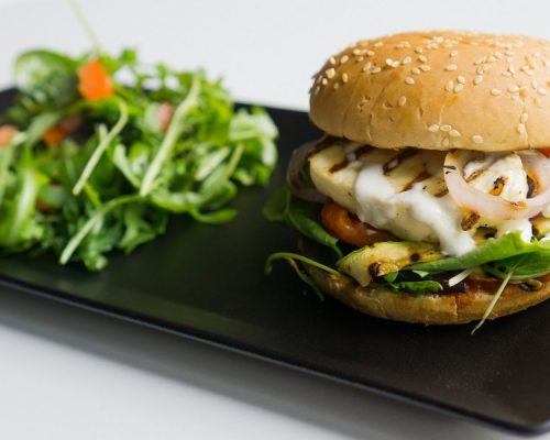 Grilled Vegetable And Halloumi Burger