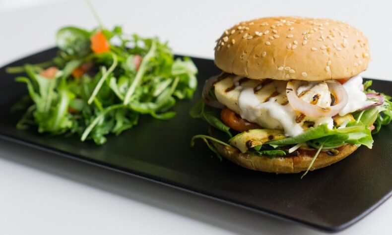 Grilled Vegetable and Halloumi Burger