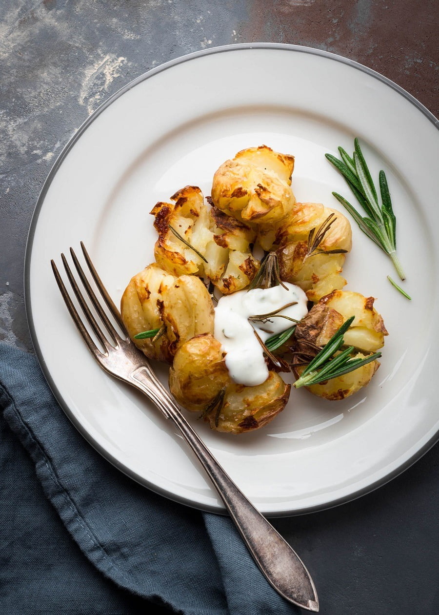 rosemary smashed potatoes