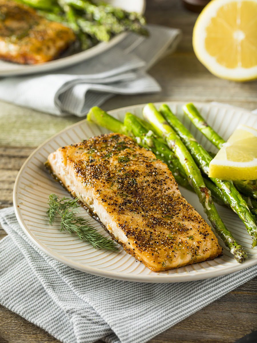 One Pan Keto Salmon + Asparagus