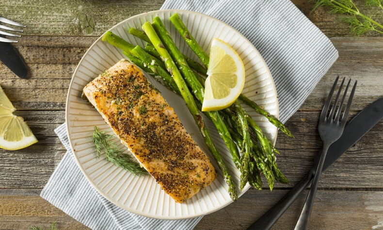 salmon-asparagus