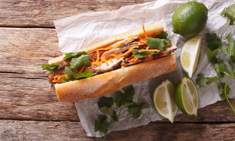 new turkey leftovers banh mi sandwich