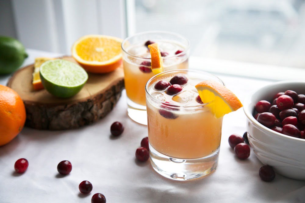 Orange Cranberry ginger kombucha cocktail