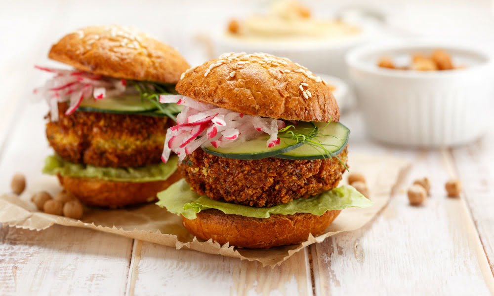 sweet potato falafel burger