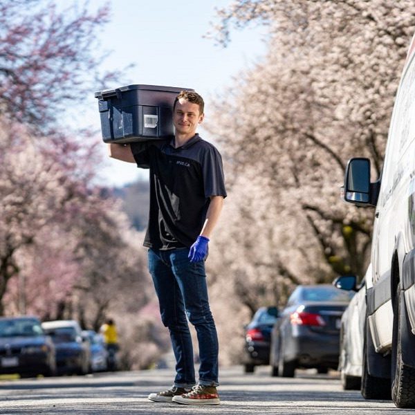 Vsevolod Bystritskiy is a logistics manager for Spud.ca and also delivers groceries to peoples homes in Vancouver, B.C.(Photograph by Jimmy Jeong)