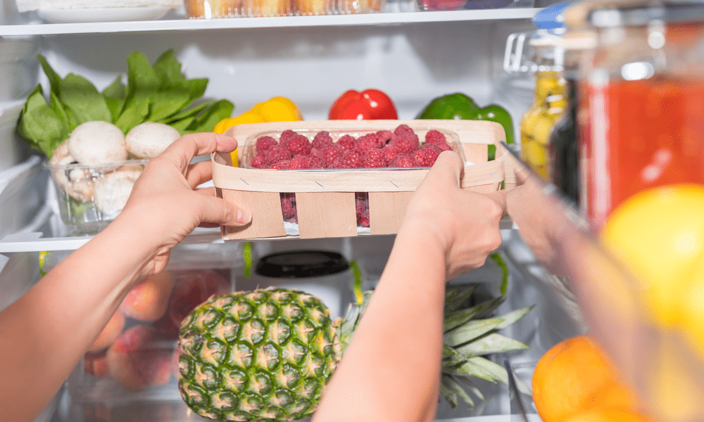 in the fridge produce food storage