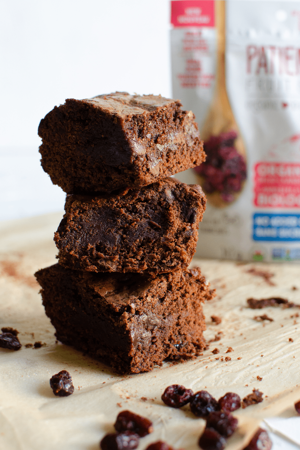 ooey gooey brownies with dried fruit