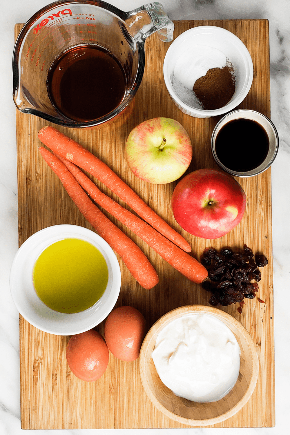 carrot and apple muffin ingredients
