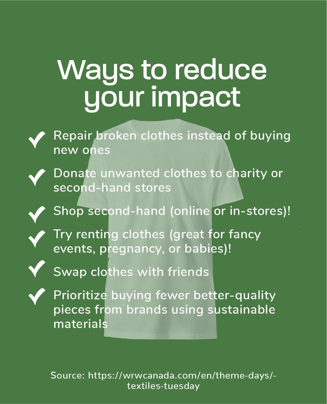 waste reduction week textile Tuesday