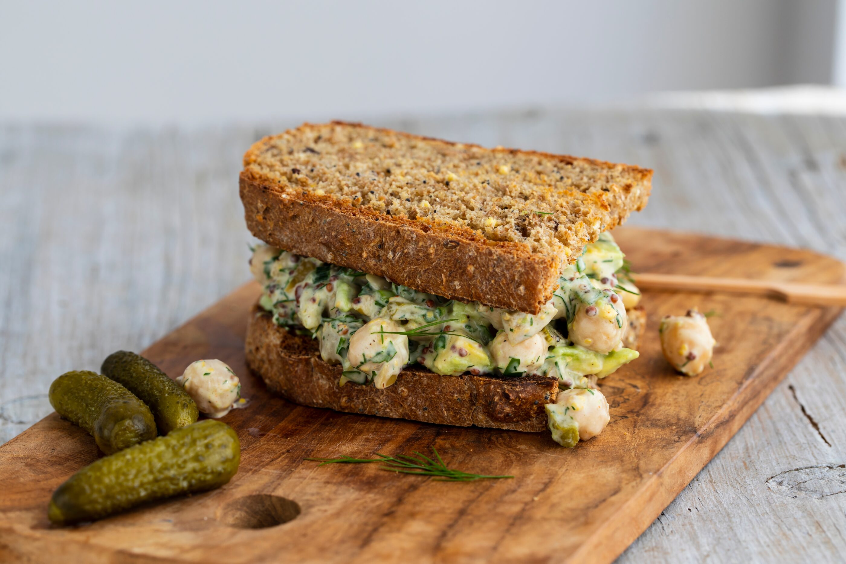 healthy chickpea salad sandwich recipe