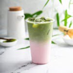 iced strawberry matcha latte