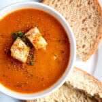 tomato soup with grilled cheese croutons